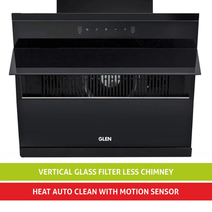 Auto Clean Glass Filterless Chimney with Motion Sensor 1200 m3/h 60/75/90cm (6073SXAC)