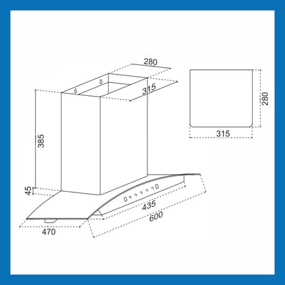 Chimney Hood 6025 Auto Clean 60 Black