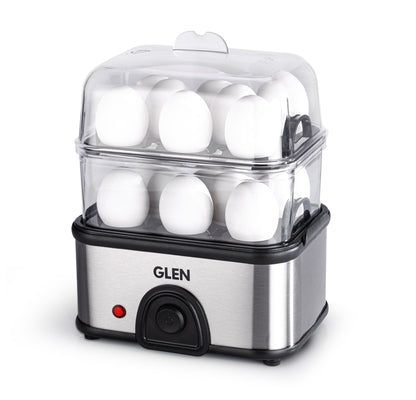 GLEN Egg Boiler Steamer Plus | Boils Upto 16 Eggs Auto shut Off, Push Button Start | 350W (SA3036EBSPLUS)