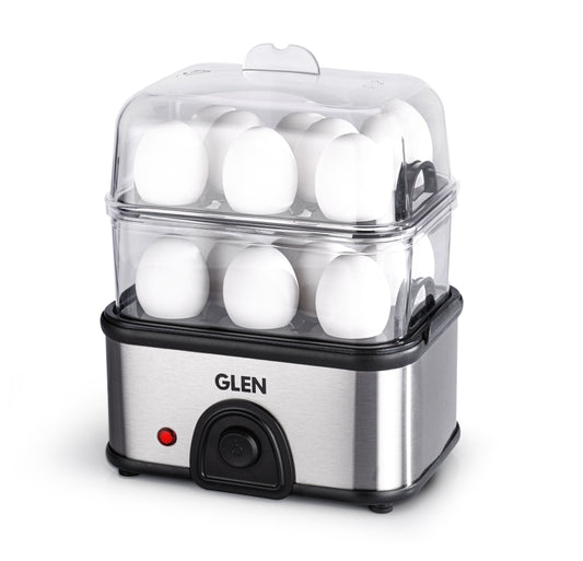 GLEN Egg Boiler Steamer Plus | Boils Upto 16 Eggs Auto shut Off, Push Button Start | 350W (SA3036EBSPLUS)