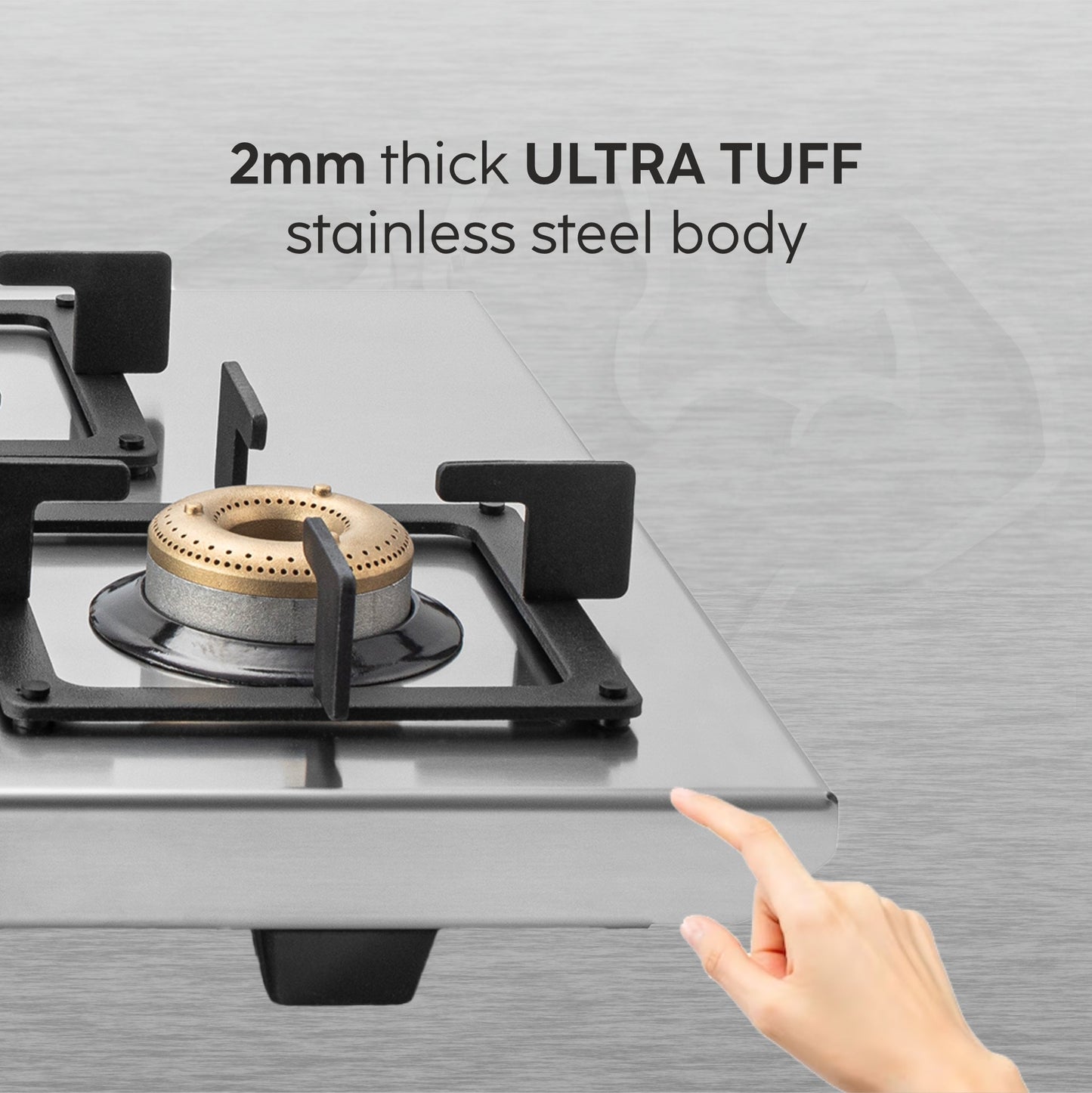 4 Burner Ultra Tuff Stainless Steel Gas Stove with Forged Brass Burner - Manual/Auto Ignition (1054 UT SS)