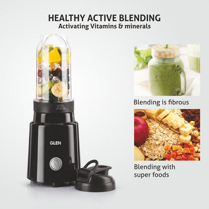 GLEN Active-Blender, 350W Grinder Blender, 2 Unbreakable Food Grade Jars with Sipper Cap (SA4048NSIP)