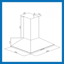 Electric Kitchen Chimney, Pyramid Shape Baffle filters 60cm 1000 m3/h -Black (6021 BL)