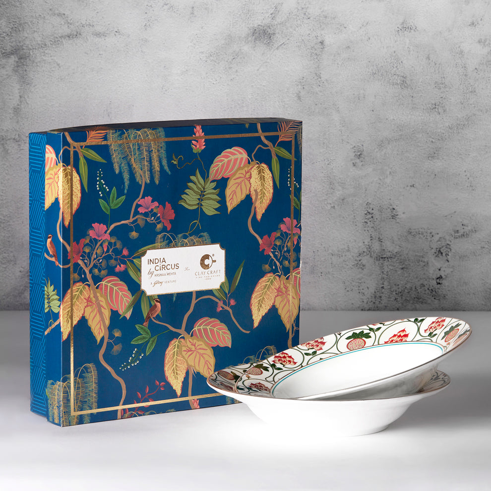 Claycraft India Circus Blushed Orchard Set of 2 Pasta Plate (Set of 2)