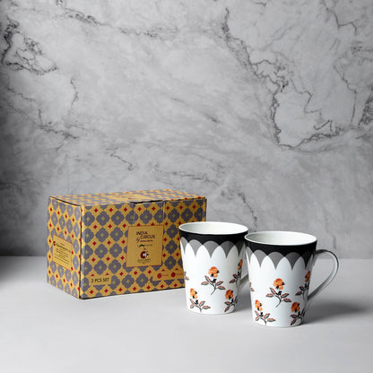 Claycraft India Circus Onyx elegance Zing Milk Mug Set of 2 (340ml)