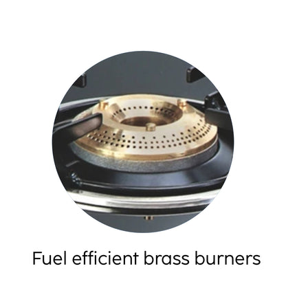 GLEN 3 Burner LPG Glass Gas Stove with Brass Burner (CT1031GTEX)