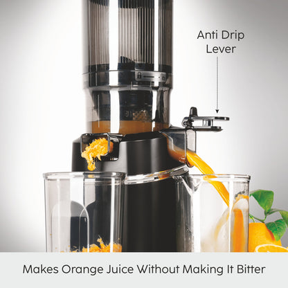 GLEN Hopper Slow Juicer 130mm Large Feed, Juice and Pulp containers, Low Noise 250W (SA-4016HSJ)