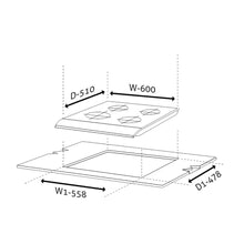 4 Burner Built in Glass Hob with Double Ring Forged Brass Burner Auto Ignition (1064 DLX DB)