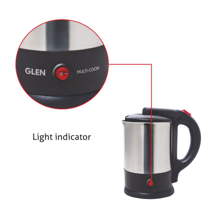 Multi Function Electric Kettle Tea Maker, 1.5 Litre with 360B0 Rotational Base 1500W - Silver and Black (9014)