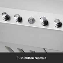 Island Kitchen Chimney Push Buttons Italian Motor Baffle filters 90cm 1250 m3/h -Silver (6052 IS)