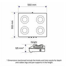 4 Burner Glass Gas Stove 1 High Flame 3 Brass Burners Double Drip Trays Black Auto Ignition (1043 GT HFBB DD BL AI)