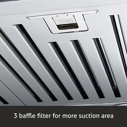 Kitchen Chimney Curved Glass with Motion Sensor Baffle filter 90cm 1250 m3/h -Black (6071 BLMS)
