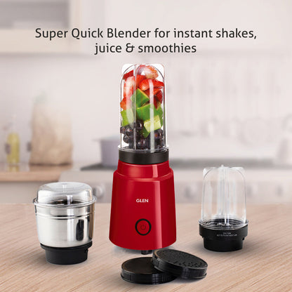 Active-Blender Grinder, 350W, 20000 RPM Mixer, Grinder, Blender, 1 SS Grinder Jar, 2 Jars - RED (4048 BG RED)
