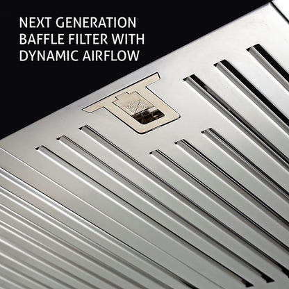 Kitchen Chimney Curved Glass, Push Buttons Baffle filter 60cm 1250 m3/h -Black (6071 DX BL)