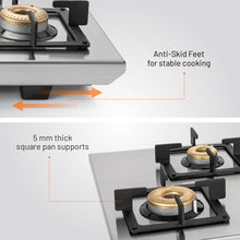 4 Burner Ultra Tuff Free Standing Hob with Forged Brass Burners Auto Ignition (BH1074SQFSUTSSAI)