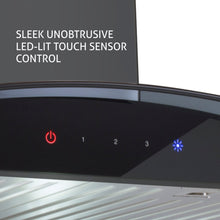 Kitchen Chimney Curved Glass with Touch Sensor Baffle filter 60cm 1250 m3/h - Black (6071 TS BL)