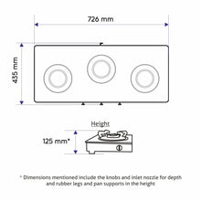 3 Burner Glass Gas Stove with High Flame Brass Burner Double Drip Tray (1032 GT HF BB DD BL) - Manual/Auto Ignition