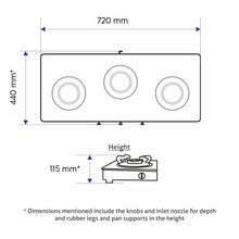3 Burner  Stainless Steel Gas Stove with High Flame Brass Burner (1035 SS HF BB) - Manual/Auto Ignition