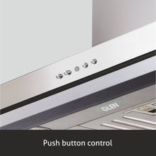 Island Kitchen Chimney Glass Push Button Italian Motor, Baffle filters 90cm 1250 m3/h -Silver (1036 IS)