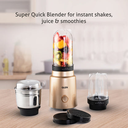 Active-Blender Grinder, 350W, 20000 RPM Mixer, Grinder, Blender, 1 SS Grinder Jar, 2 Jars - Gold (4048 BG CG)