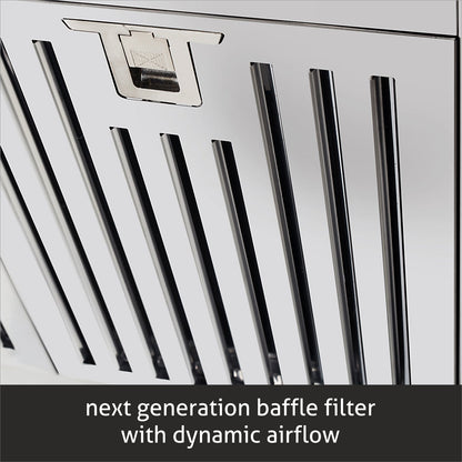 Straight Line Kitchen Chimney Touch Sensor Baffle filters 60cm 1000 m3/h -Silver (6001 SS TS)