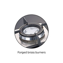 4 Burner Glass Hob Top with Double Ring Forged Brass Burner Auto Ignition (1074 SQ HT DB)