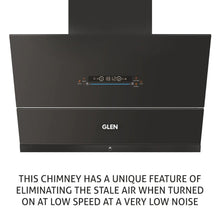 Auto Clean Glass Filterless Chimney with Inverter Technology, BLDC Motor 60/75/90cm 1400 m3/h -Black (6074 AC)