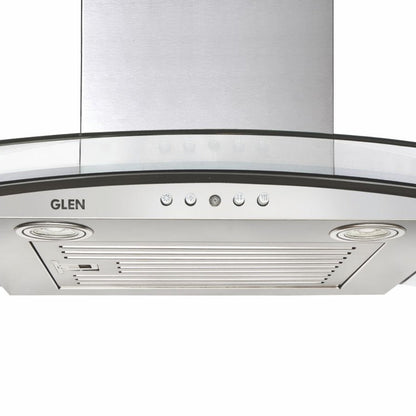 Kitchen Chimney Curved Glass with Push Button Baffle filters 60cm 1000 m3/h -Silver (6071 EX)