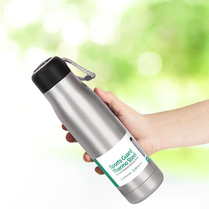 KAIROS Sports Guard Thermo Steel Water Bottle – Hot & Cold Insulated Stainless Steel Flask, BPA-Free.