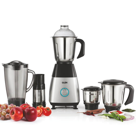 Mixer Grinder 750W with 1 Transparent Jar 3 Stainless Steel Jars - Black & Silver (4023 PLATINUM)