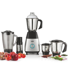 Mixer Grinder 750W with 1 Transparent Jar 3 Stainless Steel Jars - Black & Silver (4023 PLATINUM)