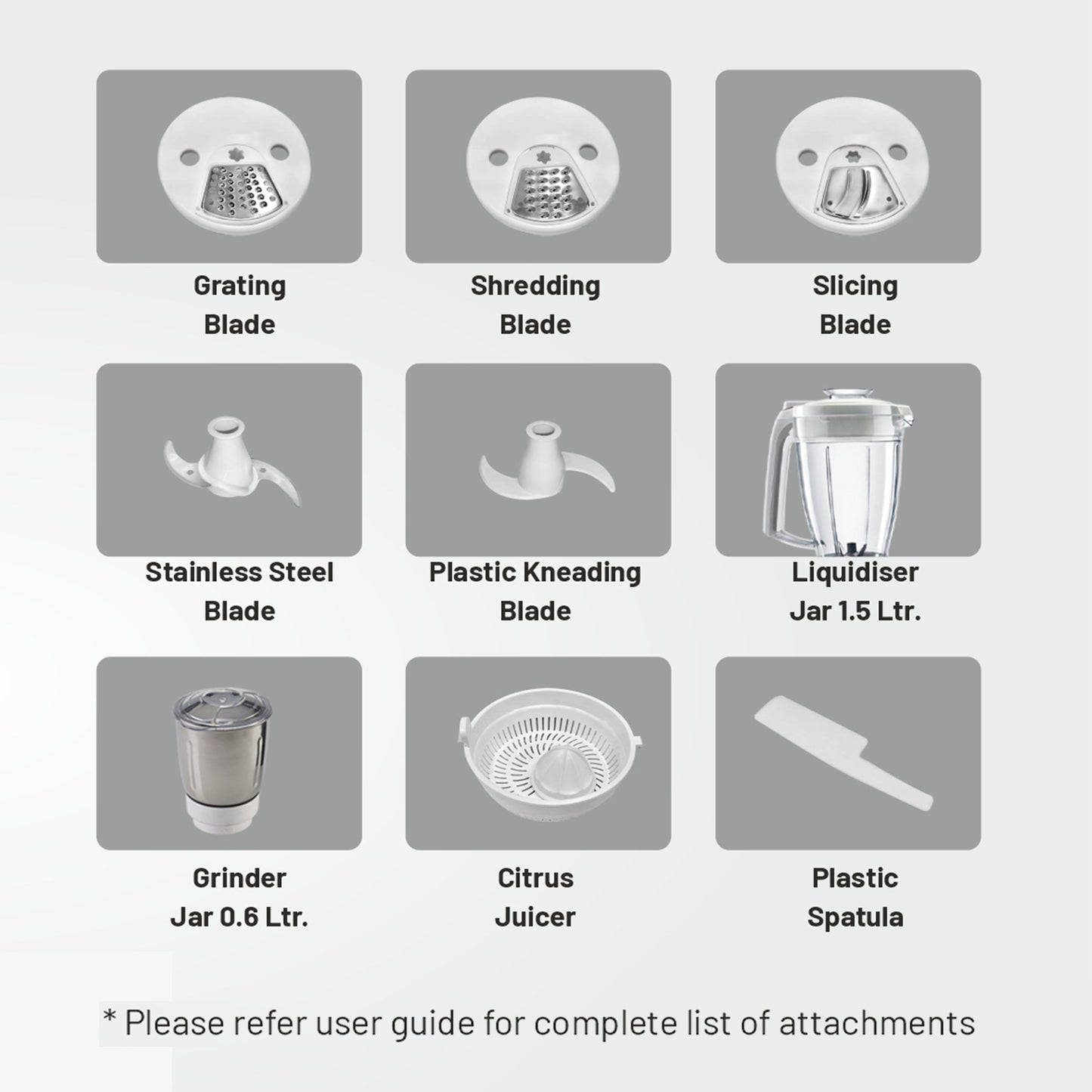 Food Processor Complete Kitchen Machine 700W b  2 Jars, Citrus Juicer 3 SS Disc Blades -White (4052LX)