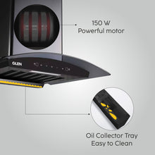 Auto Clean Curved Glass Filterless Kitchen Chimney with Motion Sensor 1200 m3/h (6060 BL AC 60/90cm)
