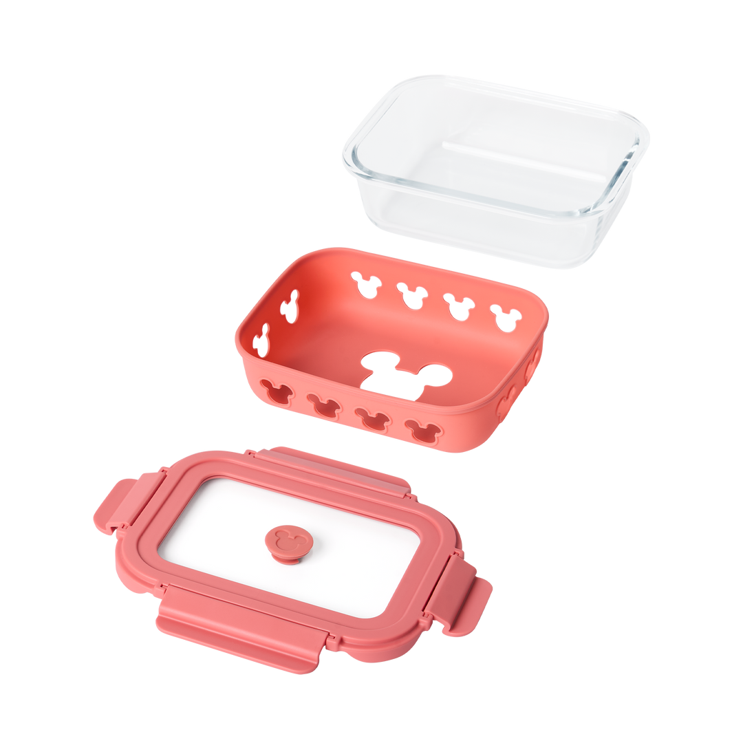 Disney Rectangle Glass Container with Air Tight Detachable Lid (set of 2)