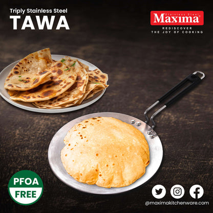 Maxima Triply Stainless Steel Roti Tawa (Induction Friendly)
