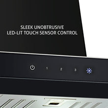 Electric Kitchen Chimney Touch Controls, T Shape Baffle filters 90cm 1250 m3/h -Black (6056 TS)