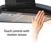 Kitchen Chimney Curved Glass with Motion Sensor Baffle filter 90cm 1250 m3/h -Black (6071 BLMS)