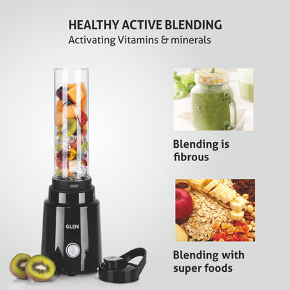 GLEN Active-Blender, 350W Grinder Blender, 2 Unbreakable Food Grade Jars and Personal Bottle (SA4048NPLUS)