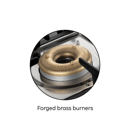 GLEN 3 Burner Ultra Slim Glass PNG Gas Stove with High Flame Forged Brass Burner - Manual/Auto Ignition (CT1035USBLPN)