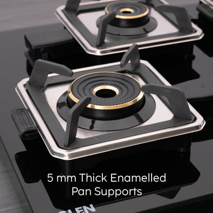 GLEN 4 Burner Swift Glass Gas Stove with Multi Ring Forged Brass Burners (CT1044GTBLSWIFT)