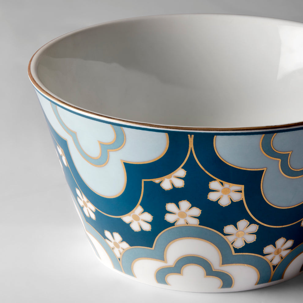 Claycraft India Circus Oceanic Opulence Nikko Bowl Set of 3 | 22K Gold Accents (470ml)