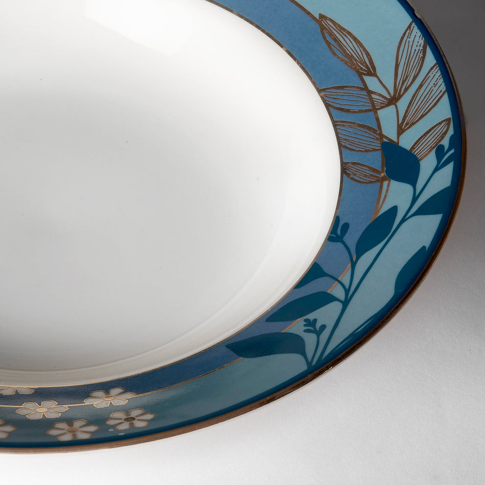 Claycraft India Circus Oceanic Opulence ceramic Pasta Plate Set of 2 | (24 x 5 cm)