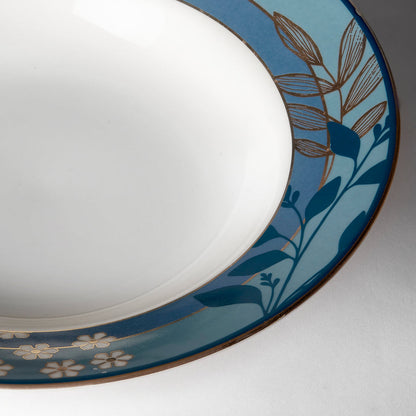 Claycraft India Circus Oceanic Opulence ceramic Pasta Plate Set of 2 | (24 x 5 cm)