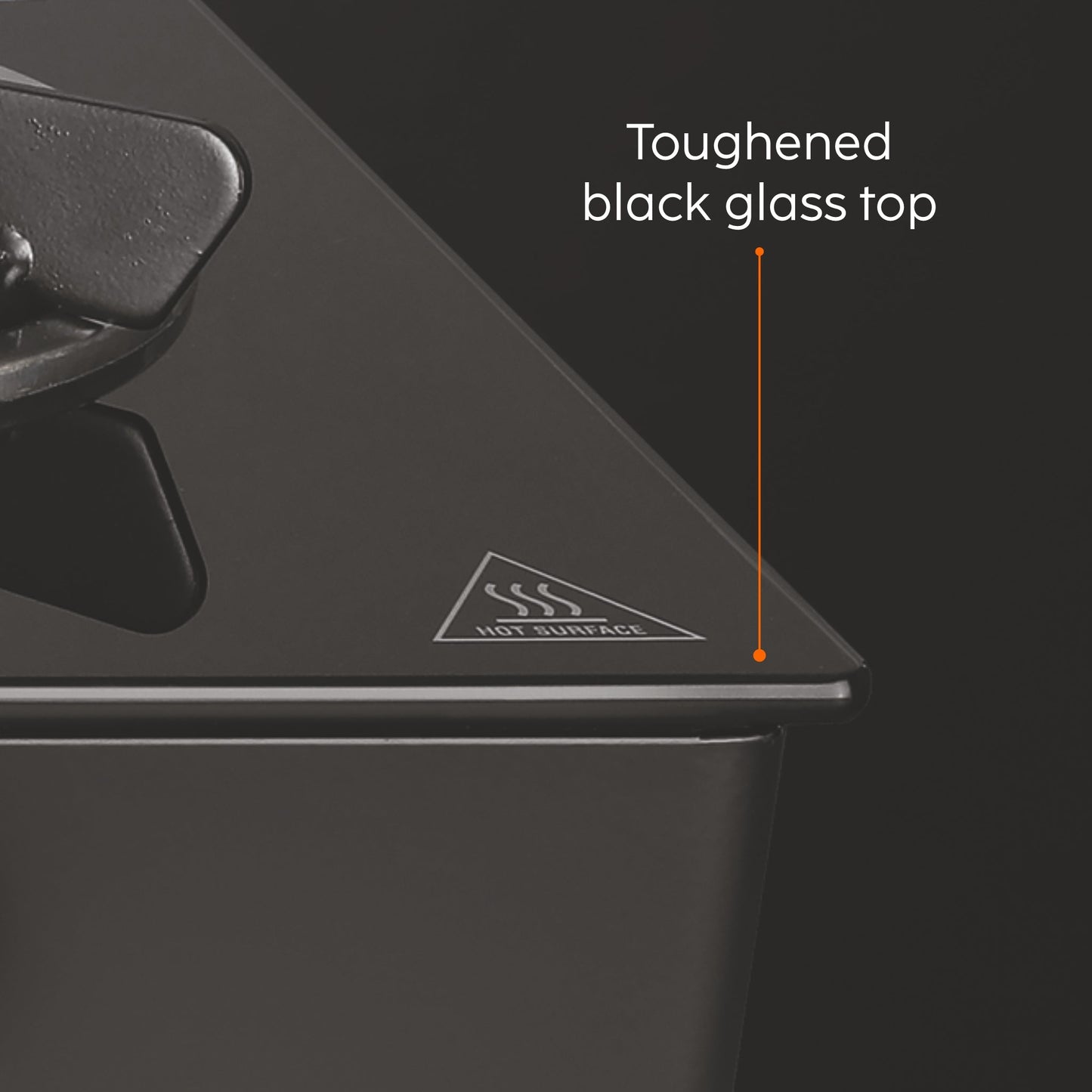 3 Burner Glass Gas Stove with Brass Burner Black - Manual/Auto Ignition (1030 GT BB BL)