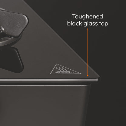 3 Burner Glass Gas Stove with Brass Burner Black - Manual/Auto Ignition (1030 GT BB BL)