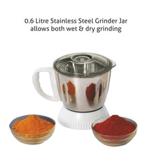 Mixer Grinder 750W with 1 Liquidiser Jar with Fruit Filter 3 Stainless Steel Jars - White (4026 Plus)