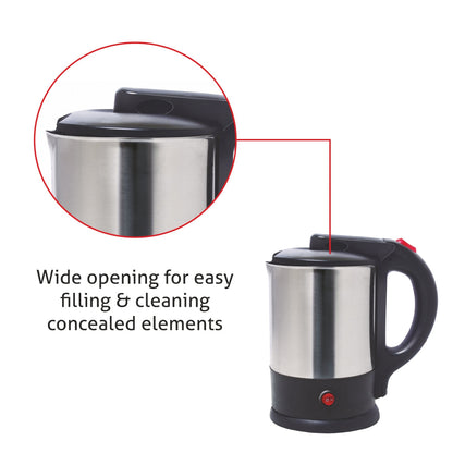 Multi Function Electric Kettle Tea Maker, 1.5 Litre with 360B0 Rotational Base 1500W - Silver and Black (9014)