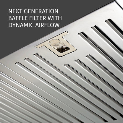 Electric Kitchen Chimney, Pyramid Shape Baffle filters 90cm 1250 m3/h - Black (6054 BL)
