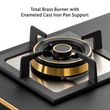 4 Burner Glass Gas Hob Top Mini Triple Ring Burner Double Ring Total Brass Burner with Flame Failure Device Auto Ignition (1074SQHTT2TRMGS)