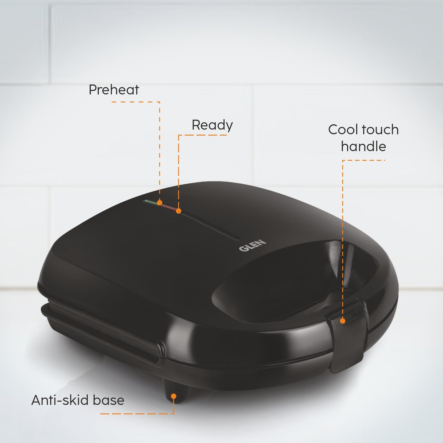 Electric Waffle Maker with Non-Stick Coating Plates, 750W - Black (3024WMBL)